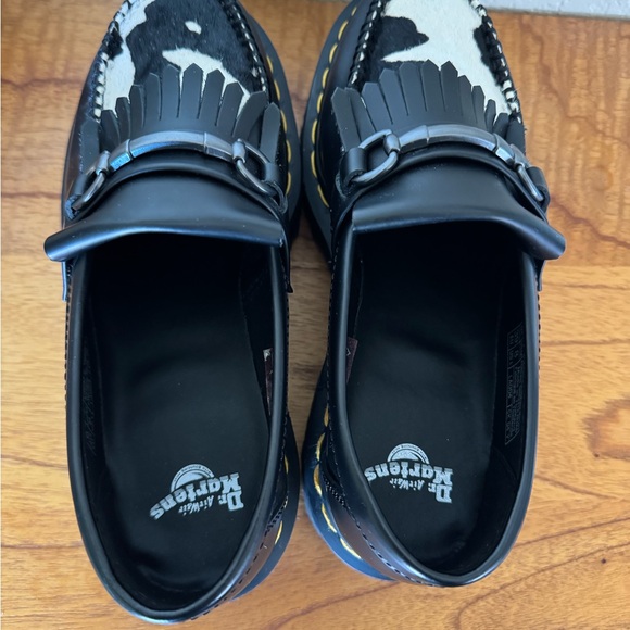 Dr Martens Cow Print Platform Loafers